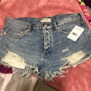 Free People distressed denim short